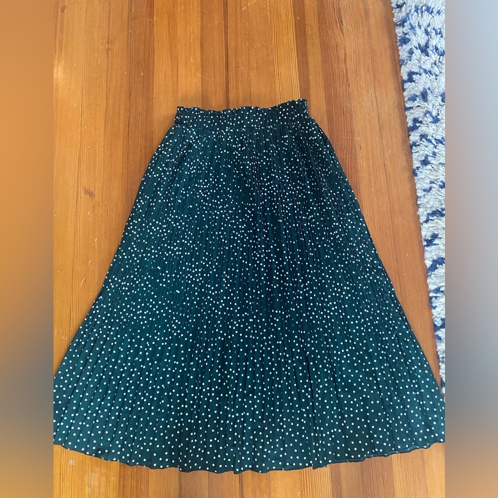 EXLURA Women’s High Wait Polka Dot Pleated Skirt Midi Swing Skirt